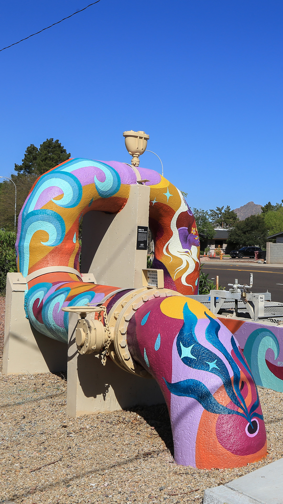 Visitors engaging with 'Desert Bloom' showcase the interactive appeal of Scottsdale's public art installations.